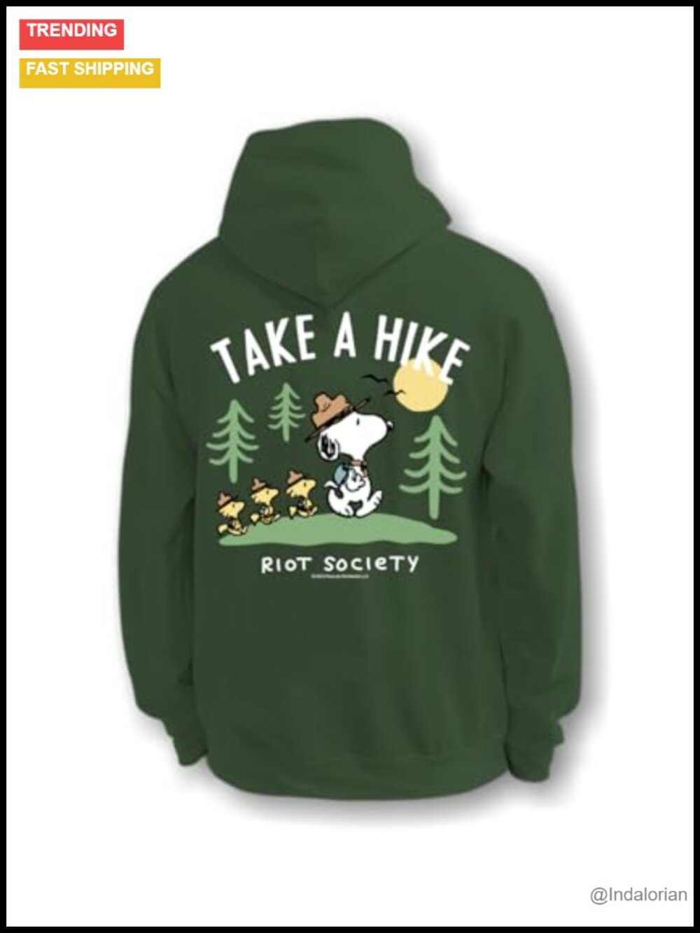 Embroidered Hoodie, Peanuts Snoopy Graphic Crew Neck Pullover